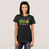 Peace Love King Cake Funny Mardi Gras Party Carniv T-shirt (Voorkant volledig)