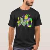 Peace Love King Cake Mardi Gras Mannen Vrouwen Kin T-shirt (Voorkant)
