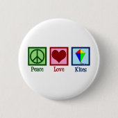 Peace Love Kites Ronde Button 5,7 Cm (Voorkant)