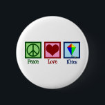 Peace Love Kites Ronde Button 5,7 Cm<br><div class="desc">Een schattig cadeau voor het kietfestival voor iemand die graag vliegende vliegers in het park heeft.</div>