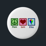 Peace Love Kites Ronde Button 5,7 Cm<br><div class="desc">Een schattig cadeau voor het kietfestival voor iemand die graag vliegende vliegers in het park heeft.</div>