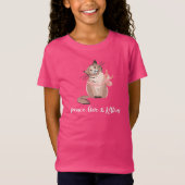 Peace, Love & Kittens Cute Girls Cat Lover T-shirt (Voorkant)