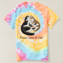 Peace Love Kitty Cats Tie Dye T-Shirt