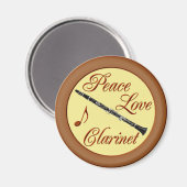 PEACE LOVE KLARINET MAGNEET (Voorkant / Achterkant)