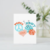 PEACE LOVE KNIT BRIEFKAART (Staand voorkant)