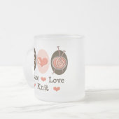 Peace Love Knit Frosted Mok (Voorkant links)