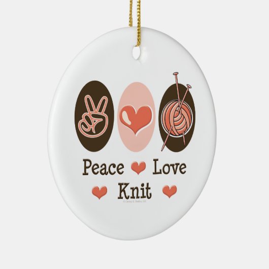 Peace Love Knit Ornament (Rechts)
