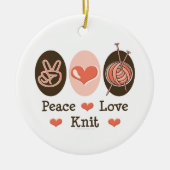 Peace Love Knit Ornament (Voorkant)