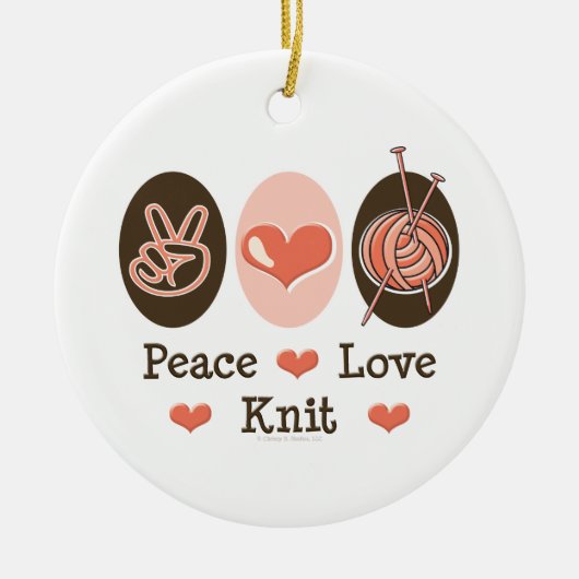 Peace Love Knit Ornament (Voorkant)