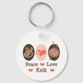 Peace Love Knit Sleutelhanger (Voorkant)