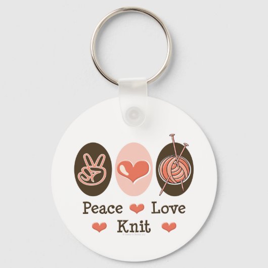 Peace Love Knit Sleutelhanger (Voorkant)