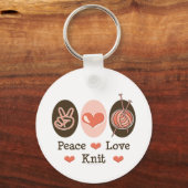 Peace Love Knit Sleutelhanger (Voorkant)