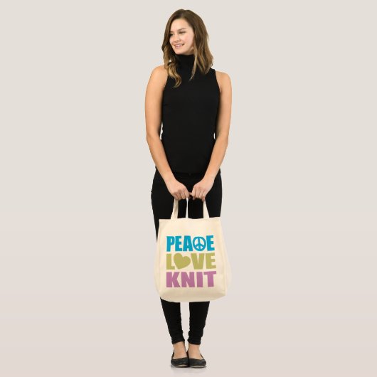 Peace Love Knit Tote Bag (Voorkant (model))