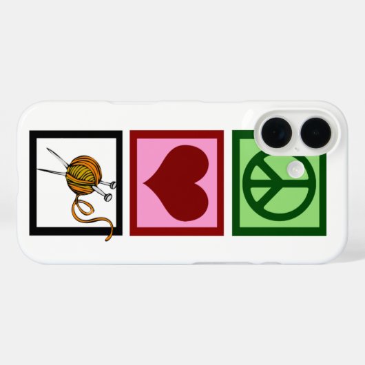 Peace Love Knitting Case-Mate iPhone Case (Achterkant (horizontaal))