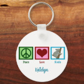 Peace Love Koala Beer Sleutelhanger (Voorkant)