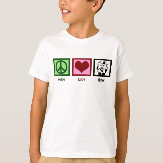 Peace Love Koeien Kinder T-shirt (Voorkant)
