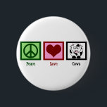 Peace Love Koeien Ronde Button 5,7 Cm<br><div class="desc">Ken je iemand die geobsedeerd is door koeien? Een geweldig cadeau om het koe collectie van iemand deze kerst toe te voegen. Een  vredesteken,  hart en een zwarte en witte Holstein koe. Ik hou van schattige koe cadeaus.</div>