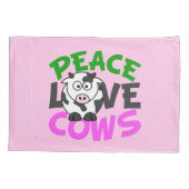 Peace Love Koeien (roze) Kussensloop (Achterkant)