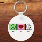 Peace Love Koeien Sleutelhanger (Voorkant)