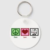Peace Love Koeien Sleutelhanger (Achterkant)