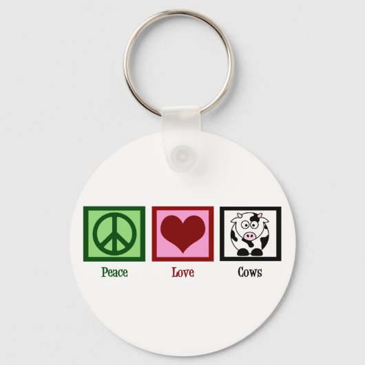 Peace Love Koeien Sleutelhanger (Achterkant)