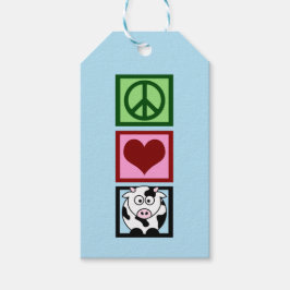 Peace Love Koeien (verticaal) Cadeaulabel