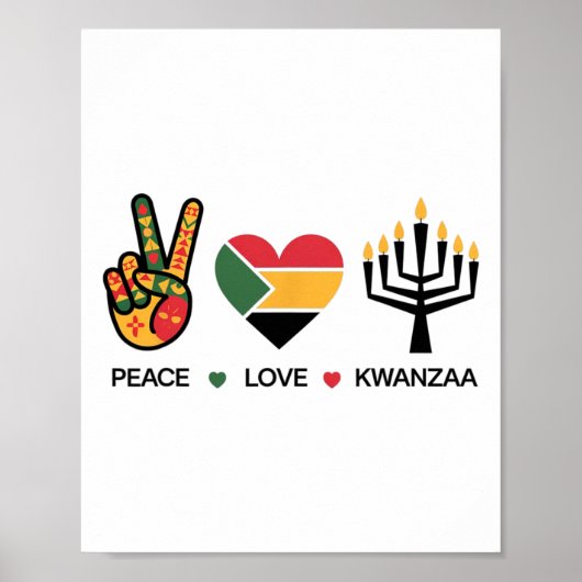 Peace Love Kwanzaa Africanhappy Kwanzaa Poster (Voorkant)