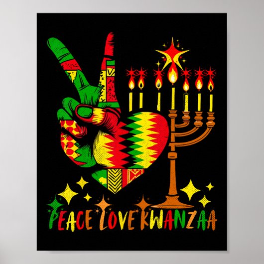 Peace Love Kwanzaa Afro-Amerikaans erfgoed Happy Poster (Voorkant)