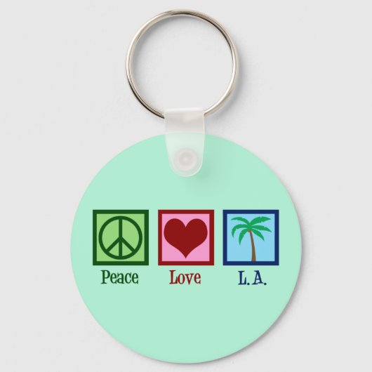 Peace Love L.A. | Cute Los Angeles Sleutelhanger (Voorkant)