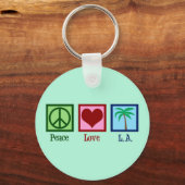 Peace Love L.A. | Cute Los Angeles Sleutelhanger (Voorkant)