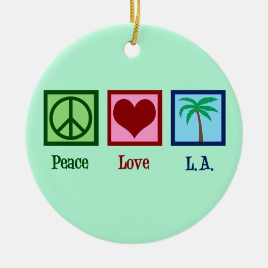 Peace Love L.A. Los Angeles Keramisch Ornament (Voorkant)