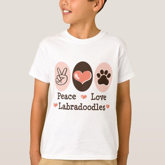 Peace Love Labradoodles Kinder T shirt (Voorkant)