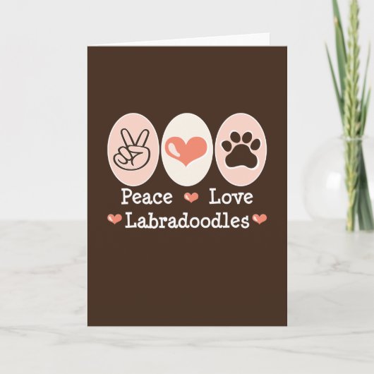 Peace Love Labradoodles Wenskaart Kaart (Voorkant)