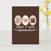 Peace Love Labradoodles Wenskaart Kaart (Gele Bloem)
