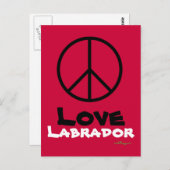 Peace Love Labrador Briefkaart (Voorkant / Achterkant)