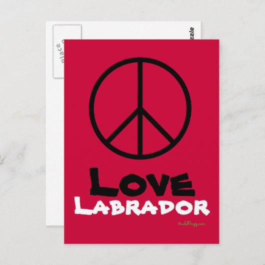 Peace Love Labrador Briefkaart (Voorkant / Achterkant)