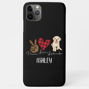 Peace Love Labrador Retriever Plaid Leuk Hondenlie Case-Mate iPhone Case