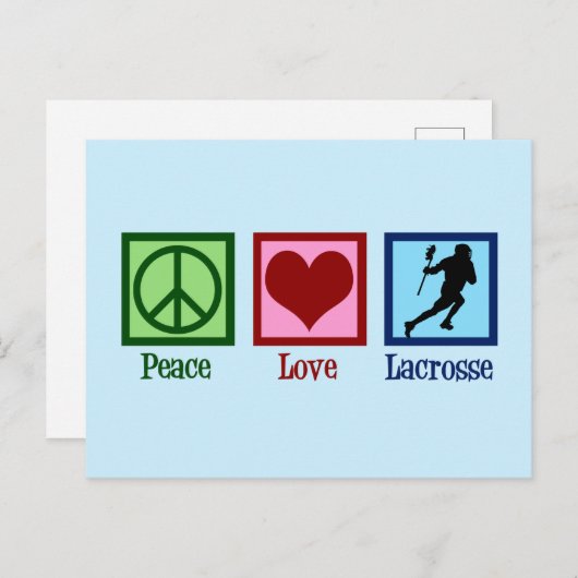 Peace Love Lacrosse Briefkaart (Voorkant / Achterkant)
