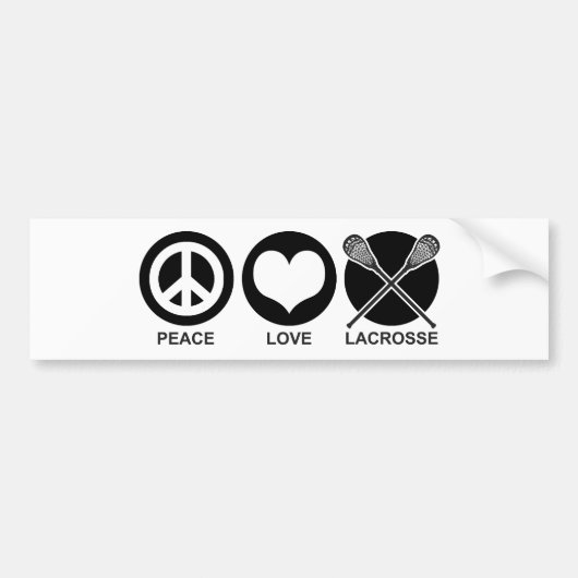 Peace Love Lacrosse Bumpersticker (Voorkant)