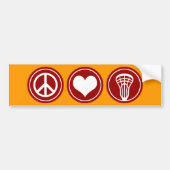 Peace Love Lacrosse Bumpersticker (Voorkant)