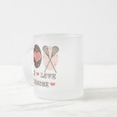 Peace Love Lacrosse Frosted Mok (Voorkant links)