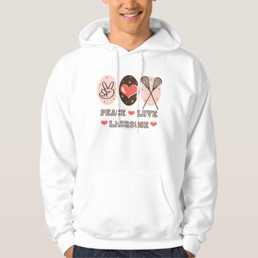 Peace Love Lacrosse Hooded Sweatshirt (Voorkant)