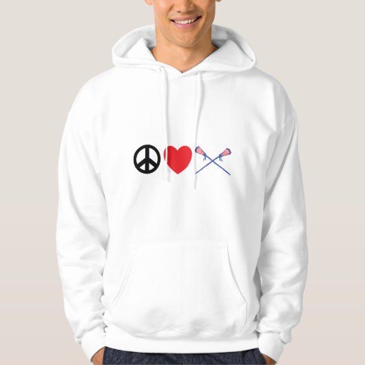 Peace Love Lacrosse Hooded Sweatshirt (Voorkant)