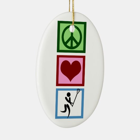 Peace Love Lacrosse Keramisch Ornament (Rechts)