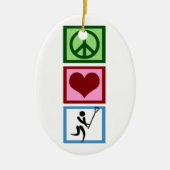 Peace Love Lacrosse Keramisch Ornament (Voorkant)