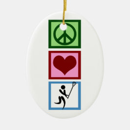 Peace Love Lacrosse Keramisch Ornament
