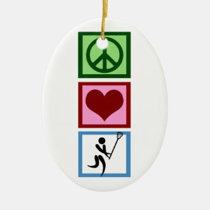 Peace Love Lacrosse Keramisch Ornament