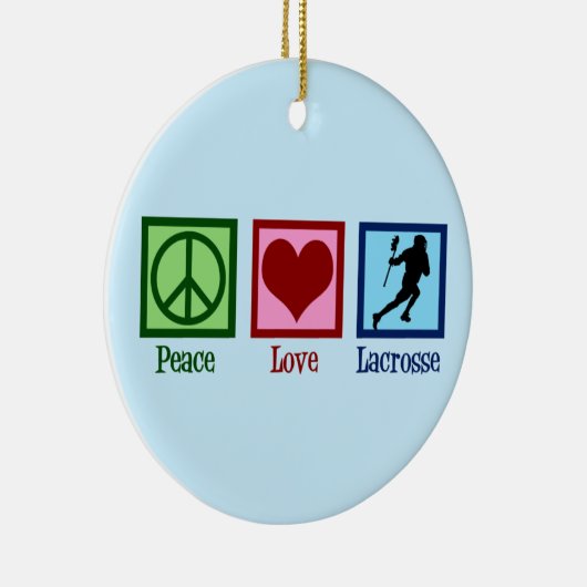 Peace Love Lacrosse Kerstmis Keramisch Ornament (Rechts)