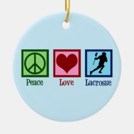 Peace Love Lacrosse Kerstmis Keramisch Ornament