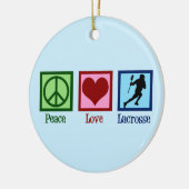 Peace Love Lacrosse Kerstmis Keramisch Ornament (Links)